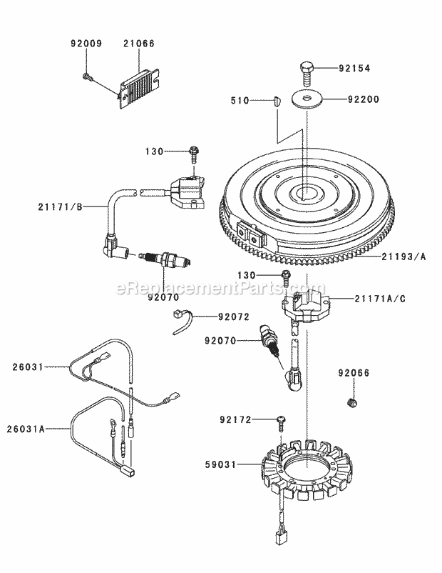 Kawasaki Fx1000-S09 Electric Equipment Diagram and Parts List for S7237-KW 53DI8DU8050 Cub Cadet Sprayer